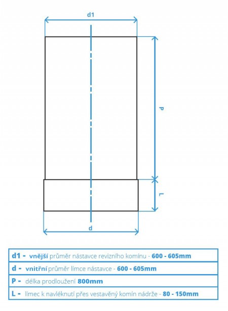 Nástavec revizního komínu 800 mm