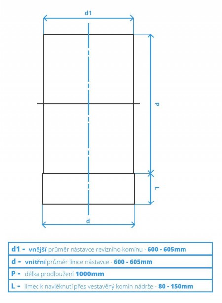 Nástavec revizního komínu 1000 mm