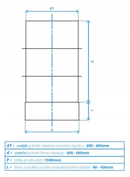 Nástavec revizního komínu 1500 mm